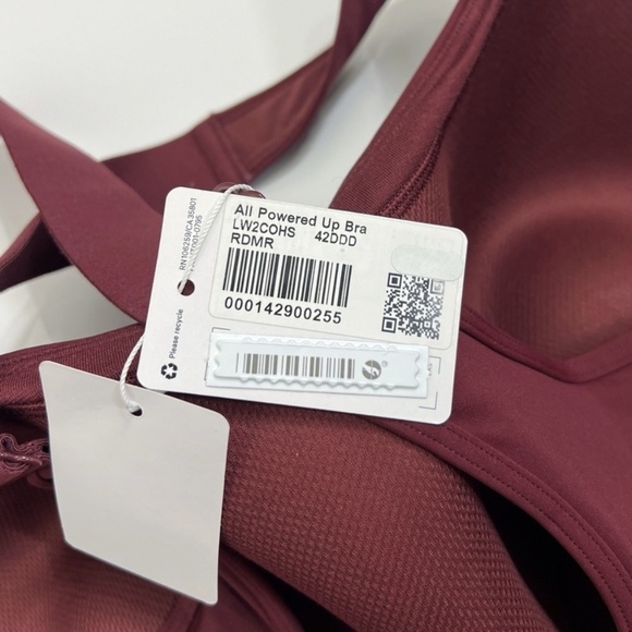 Lululemon NWT All Powered Up Bra *Medium Support, A-G Cups Red Merlot - Picture 8 of 10